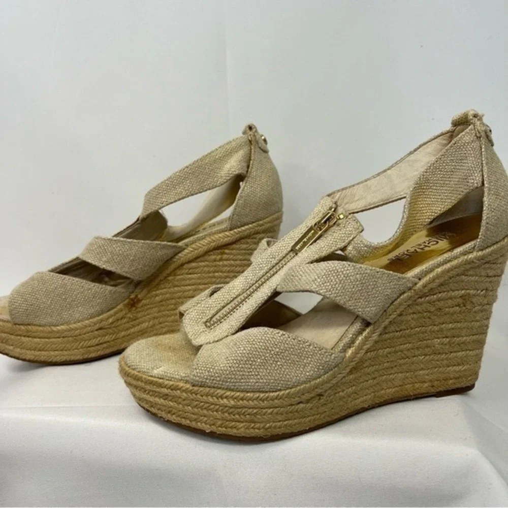 Michael Kors Espadrille Wedge Sandals w/ Front‎ Zip! US 8